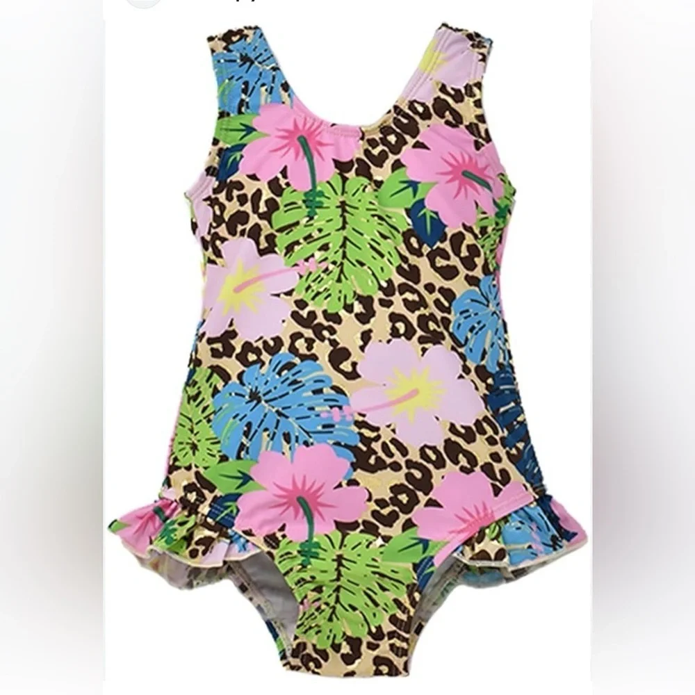 Flap Happy UPF 50+ Delaney Hip Ruffle Swimsuit. sz 6